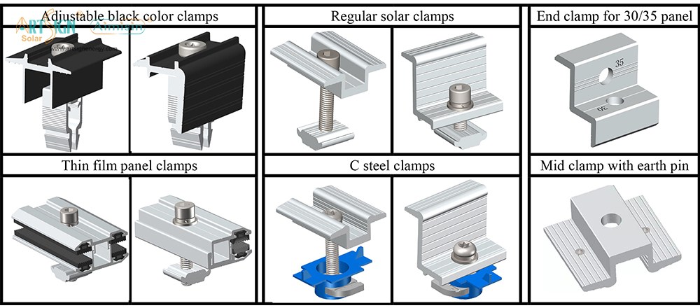 Зажимы для системы крепления солнечной батареи