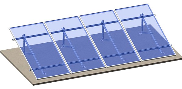 Треугольный балласт солнечной батареи для плоской крыши