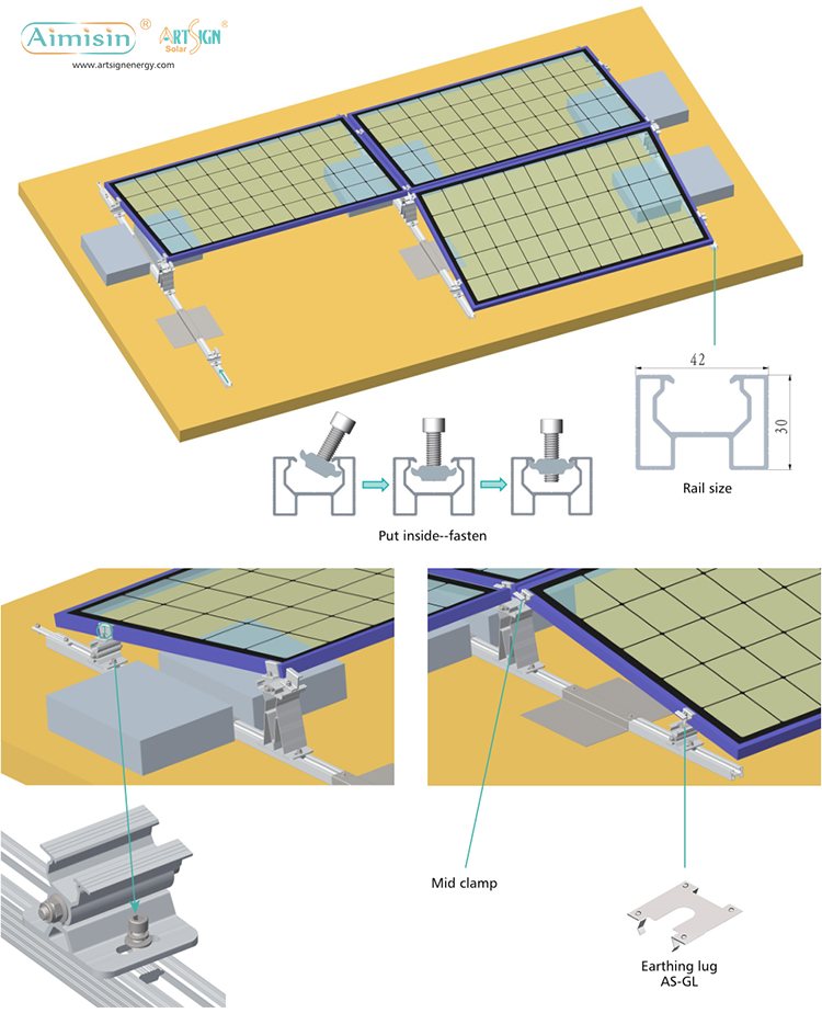 решение для крепления солнечной батареи с балластом