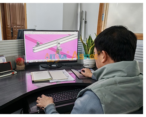 ART SIGN aluminum bracket and L foot.