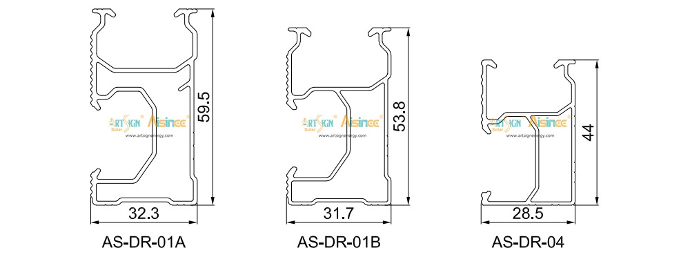 ART SIGN Mounting rails for solar panels D rail