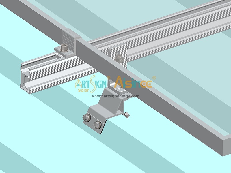 Заводские алюминиевые кронштейны для солнечных батарей на металлической крыше | Комплект для монтажа солнечных панелей на крыше | ART SIGN