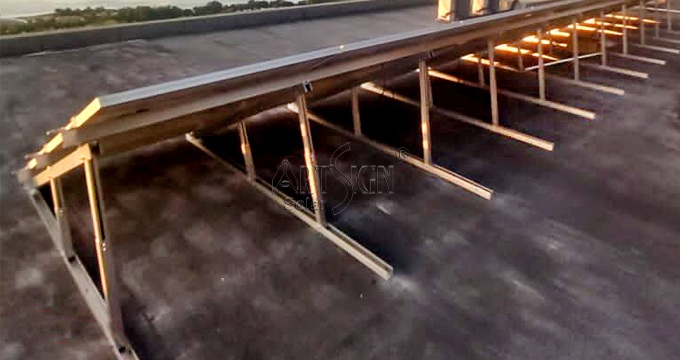 Регулируемый алюминиевый треугольный комплект для крепления солнечных батарей на плоской крыше | Художественная вывеска